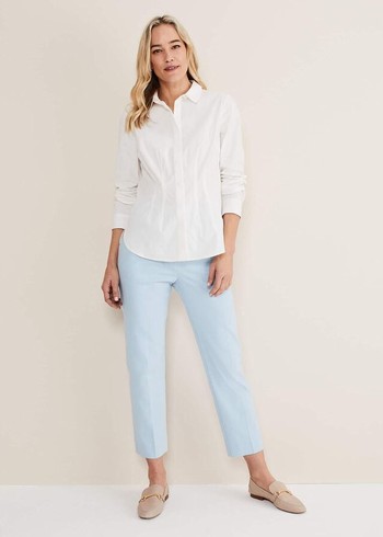 Phase Eight Julianna Cropped Straight Legs Trousers Blue Canada | UQCWLF-796